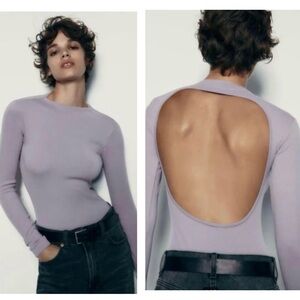 NWT Zara Open Back Bodysuit